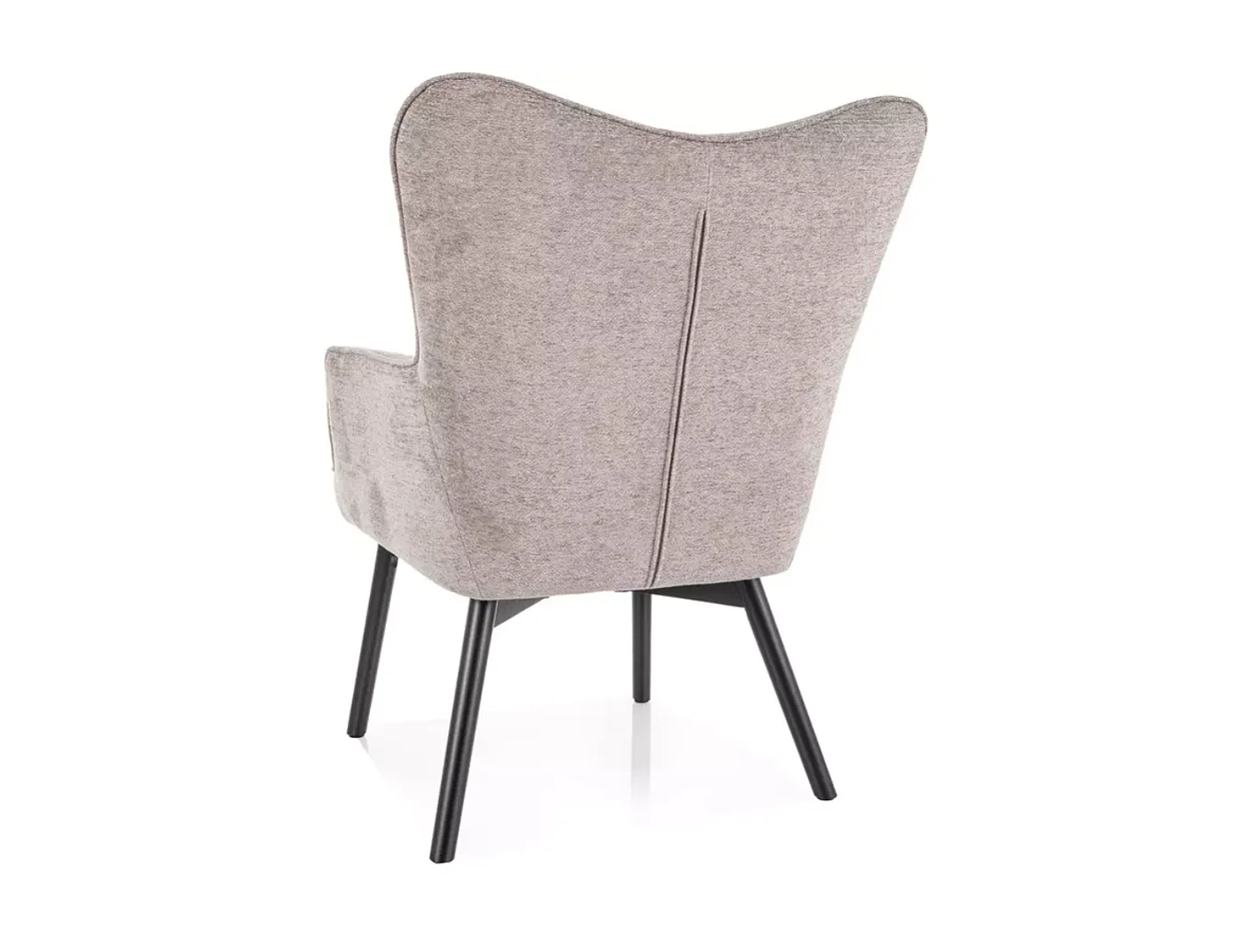 Chaise tissu beige assise rembourrée et pieds bois noir LORINDA