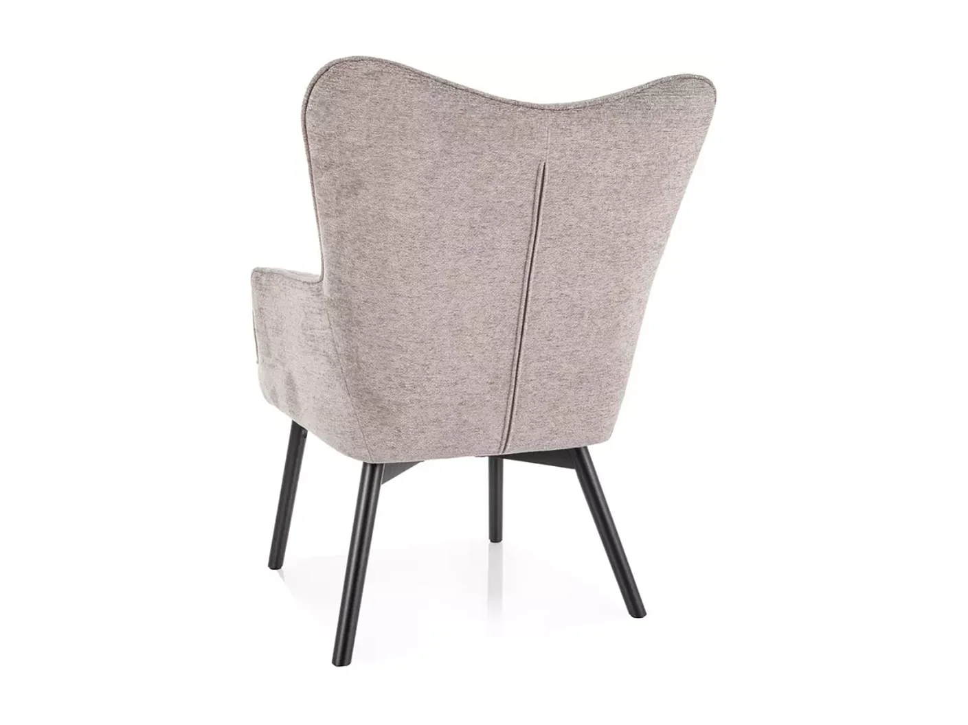 Chaise tissu beige assise rembourrée et pieds bois noir LORINDA