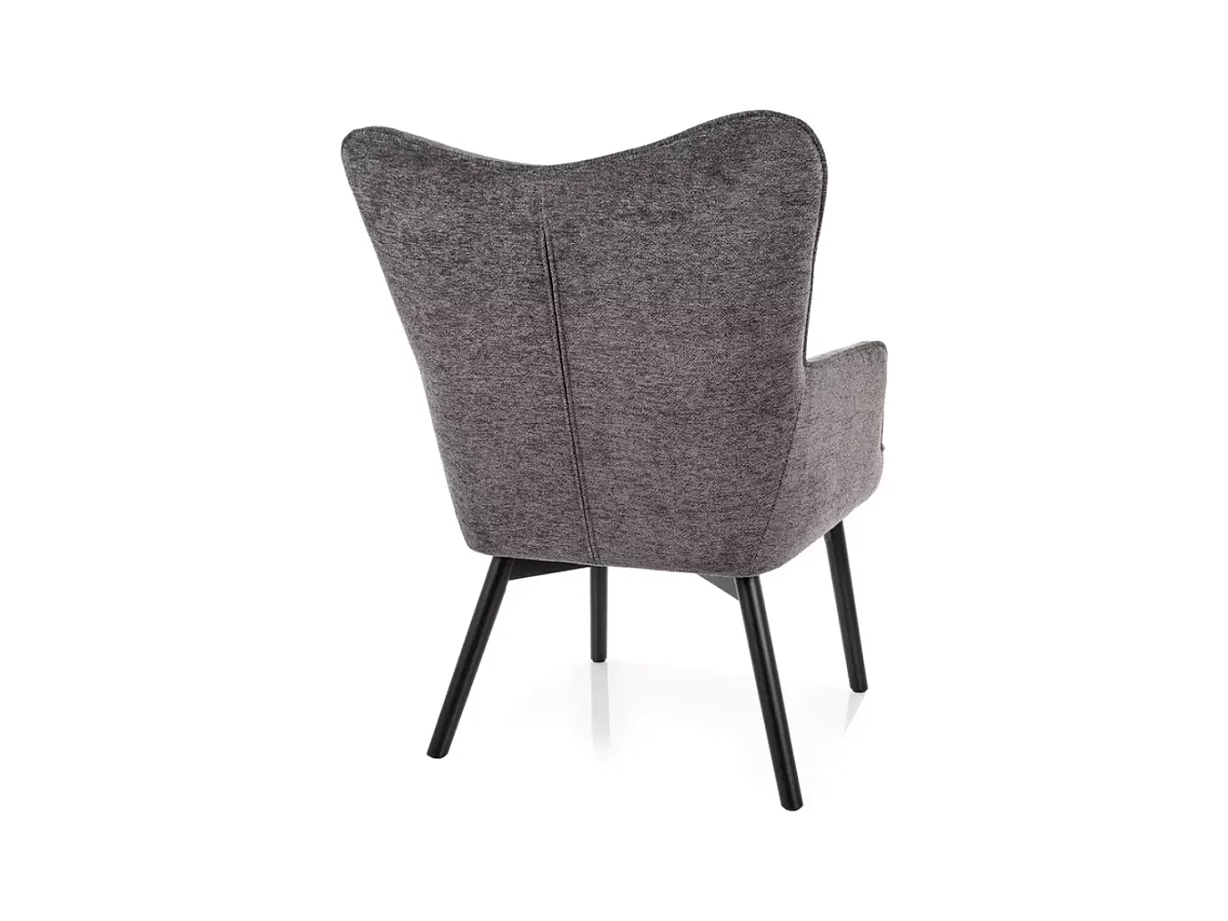 Chaise en tissu gris avec accoudoirs et pieds bois noir LORINDA