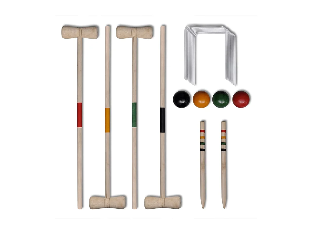 vidaXL Ensemble de croquet en bois pour 4 joueurs