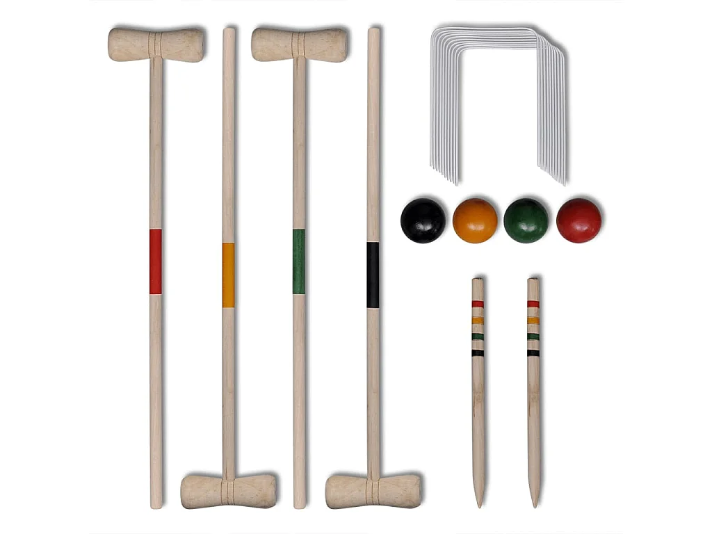 vidaXL Ensemble de croquet en bois pour 4 joueurs