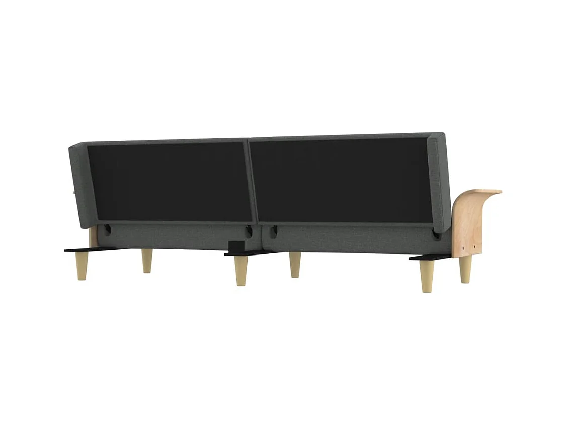 Divano letto con braccioli 224 x 89 x 70 cm tessuto grigio scuro 02_0019251