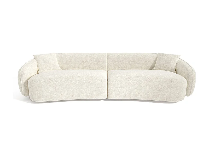 Canapé 4 places  velours gaufré crème CELINE