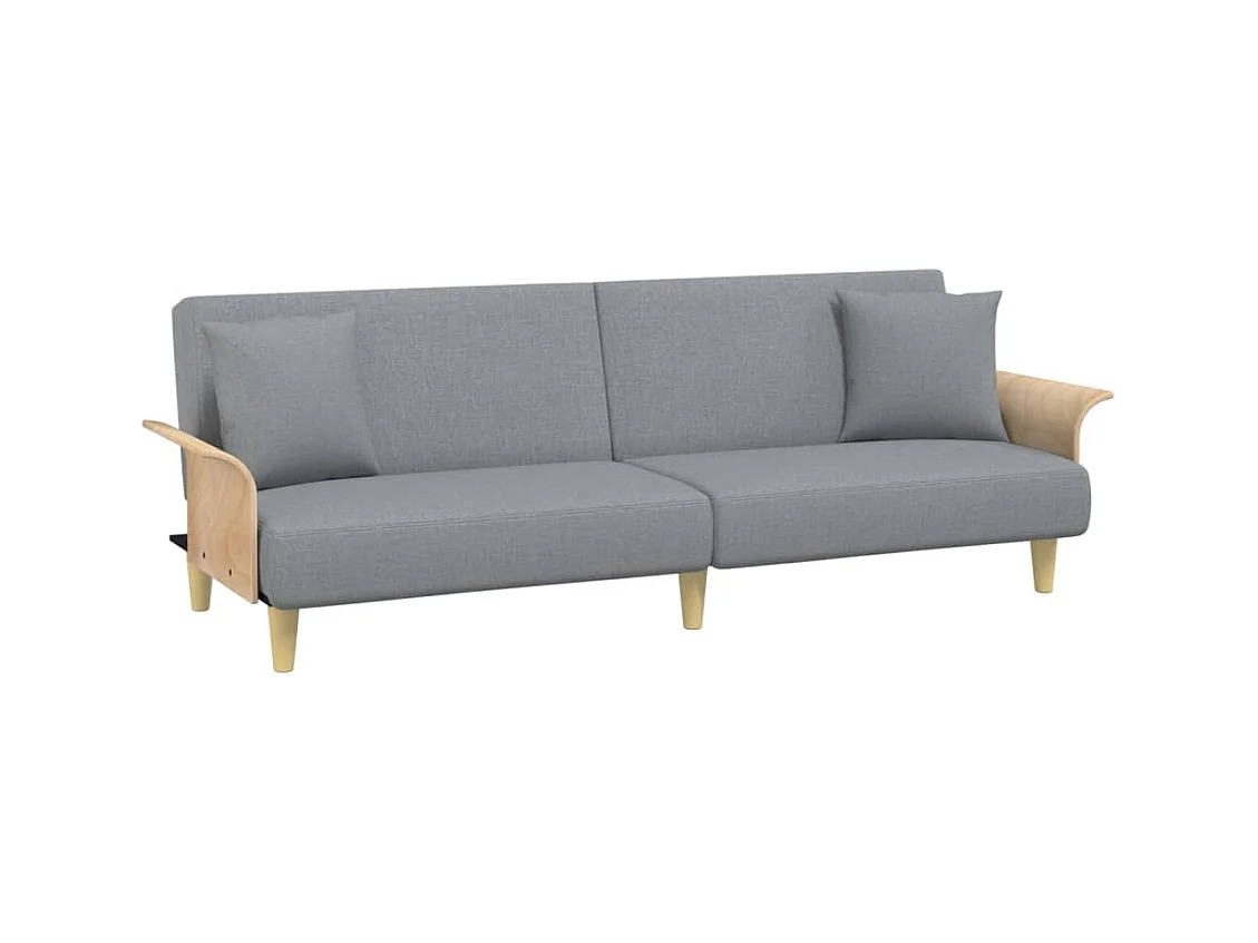 Canapé-lit avec accoudoirs 224 tissu grise 224 x 100 x 47 cm 02_0021007