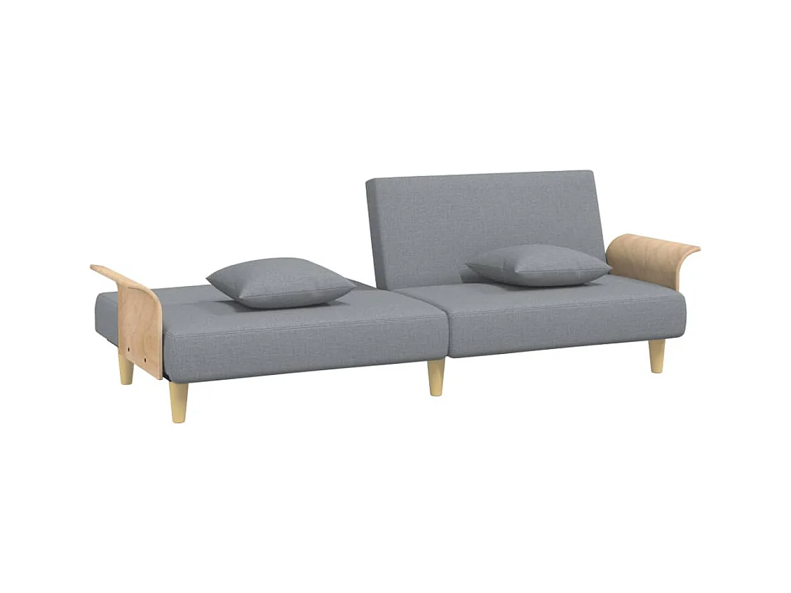 Canapé-lit avec accoudoirs 224 tissu grise 224 x 100 x 47 cm 02_0021007