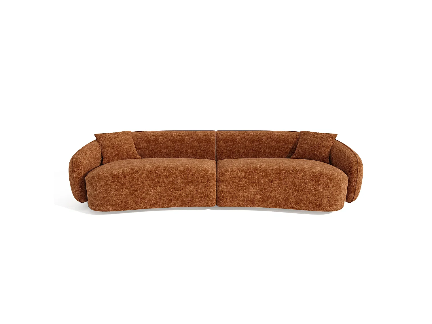 Canapé CELINE 4 places en velours gaufré terracotta