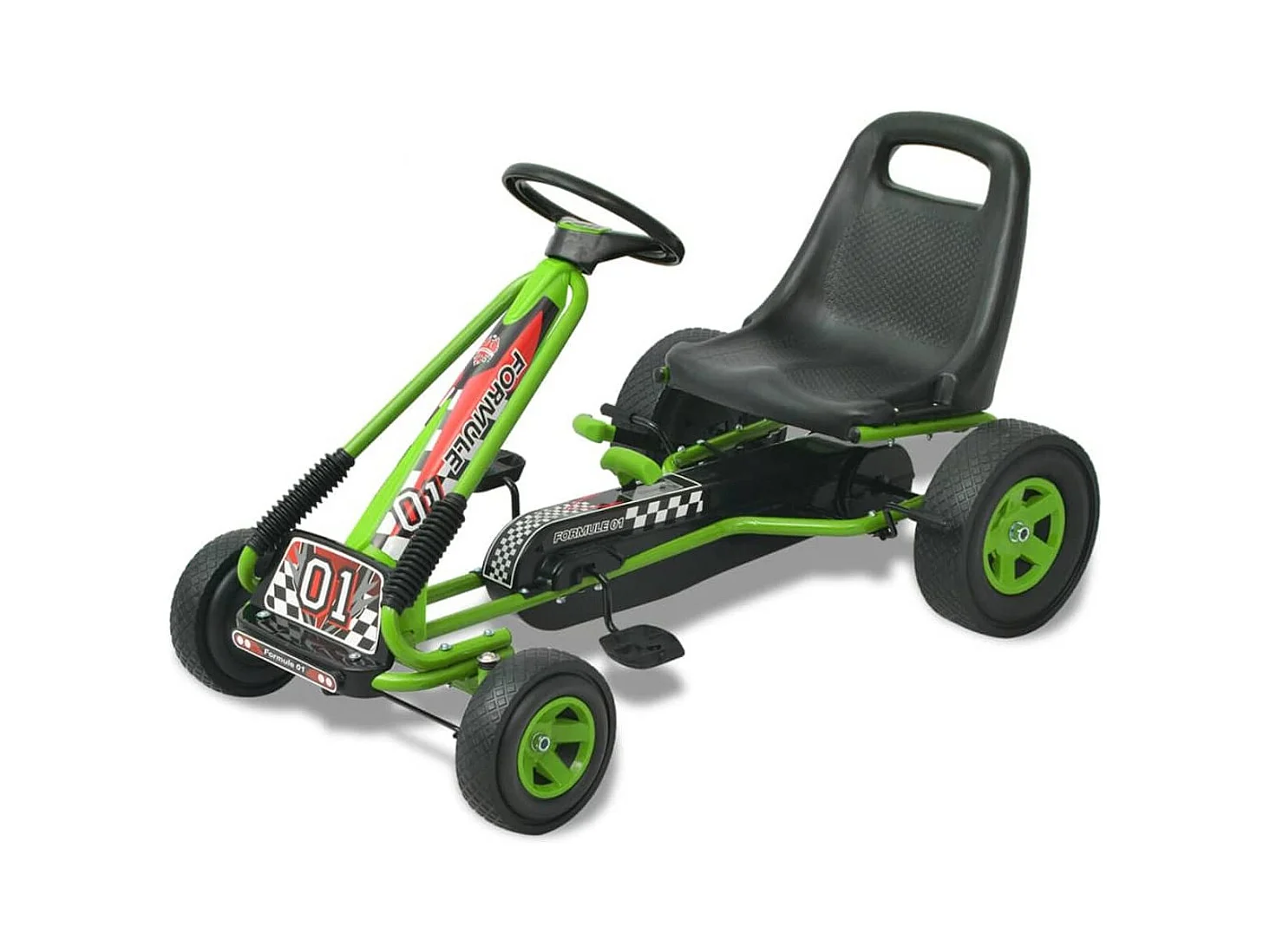 vidaXL Kart à pédale avec siège ajustable Vert