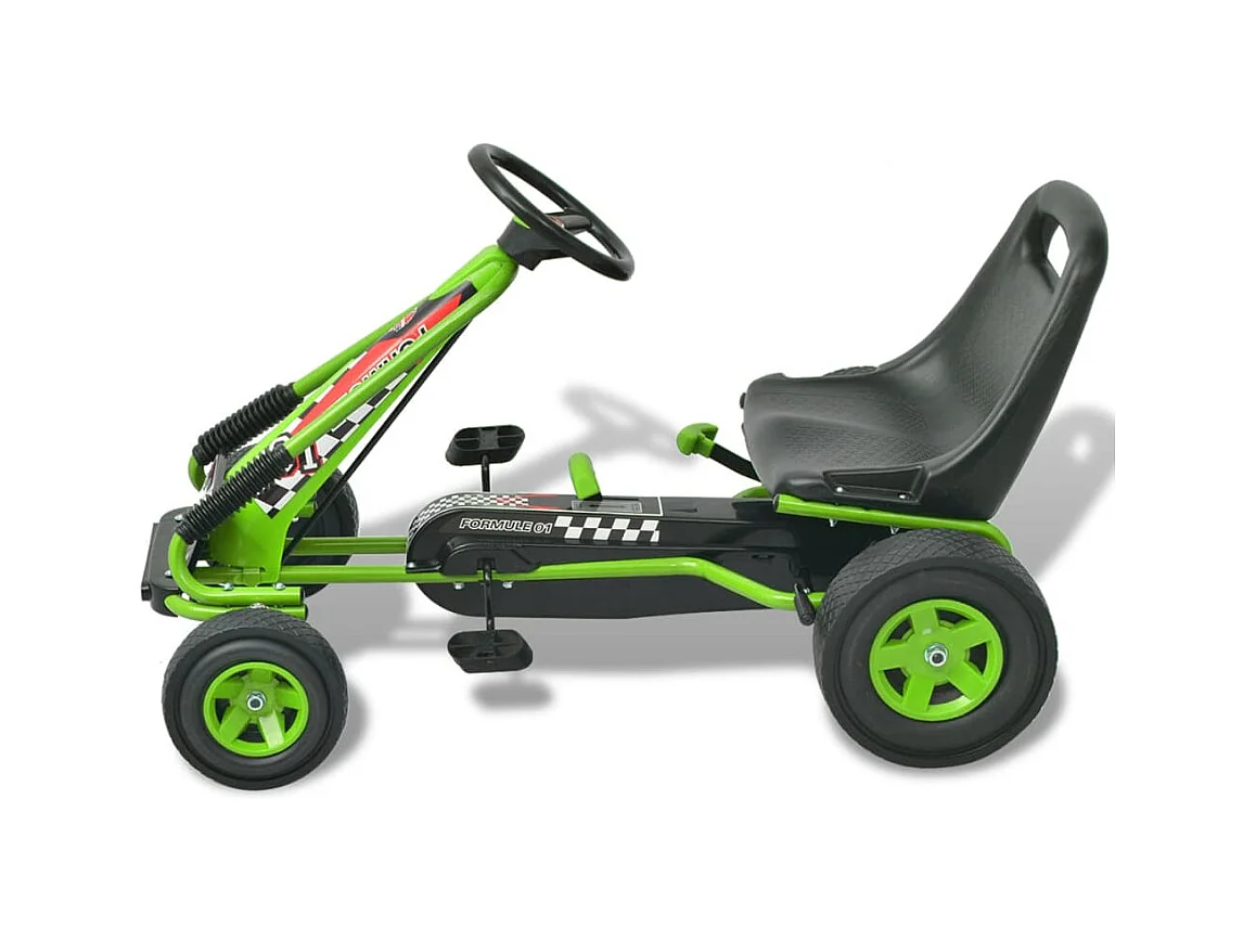 vidaXL Kart à pédale avec siège ajustable Vert
