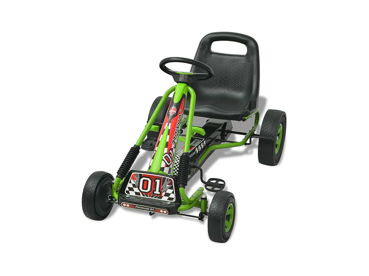 vidaXL Kart à pédale avec siège ajustable Vert