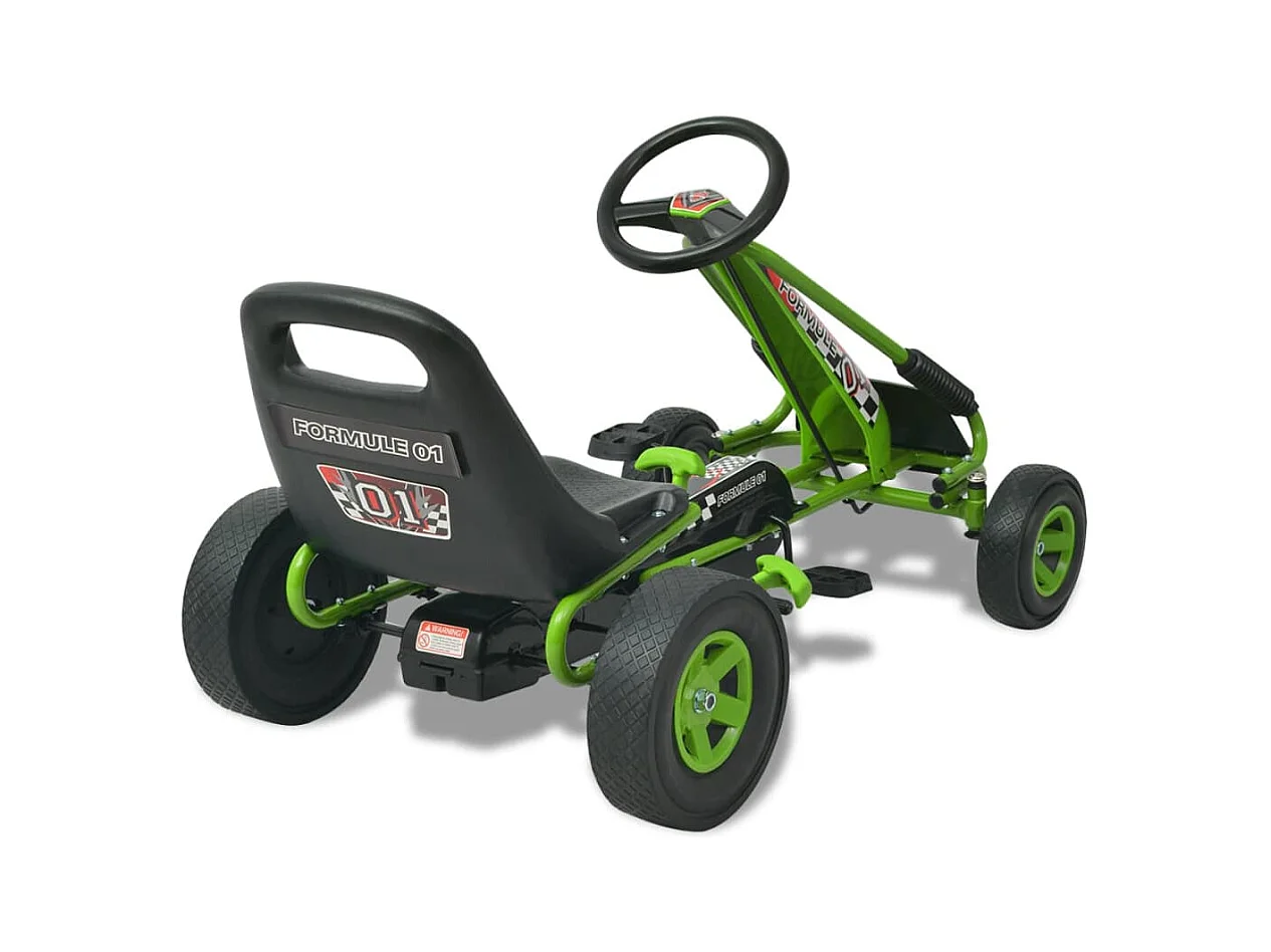 vidaXL Kart à pédale avec siège ajustable Vert