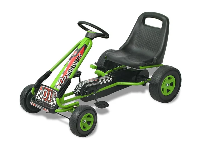 vidaXL Kart à pédale avec siège ajustable Vert