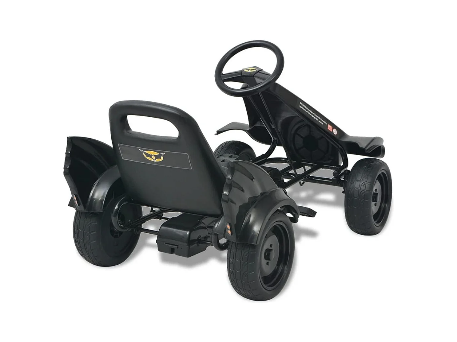 VidaXL Kart infantil a pedales con asiento regulable +3A negro 61x115x62 cm