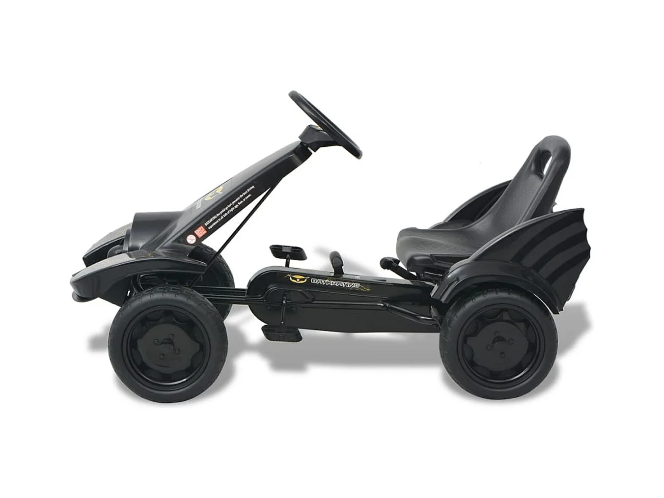 VidaXL Kart infantil a pedales con asiento regulable +3A negro 61x115x62 cm