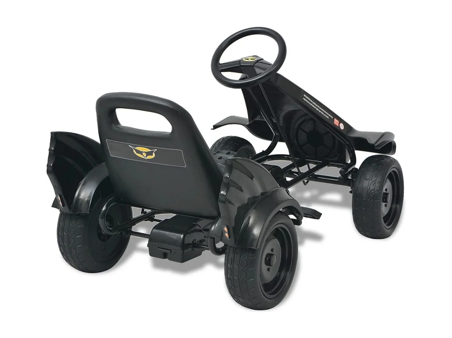 VidaXL Kart infantil a pedales con asiento regulable +3A negro 61x115x62 cm