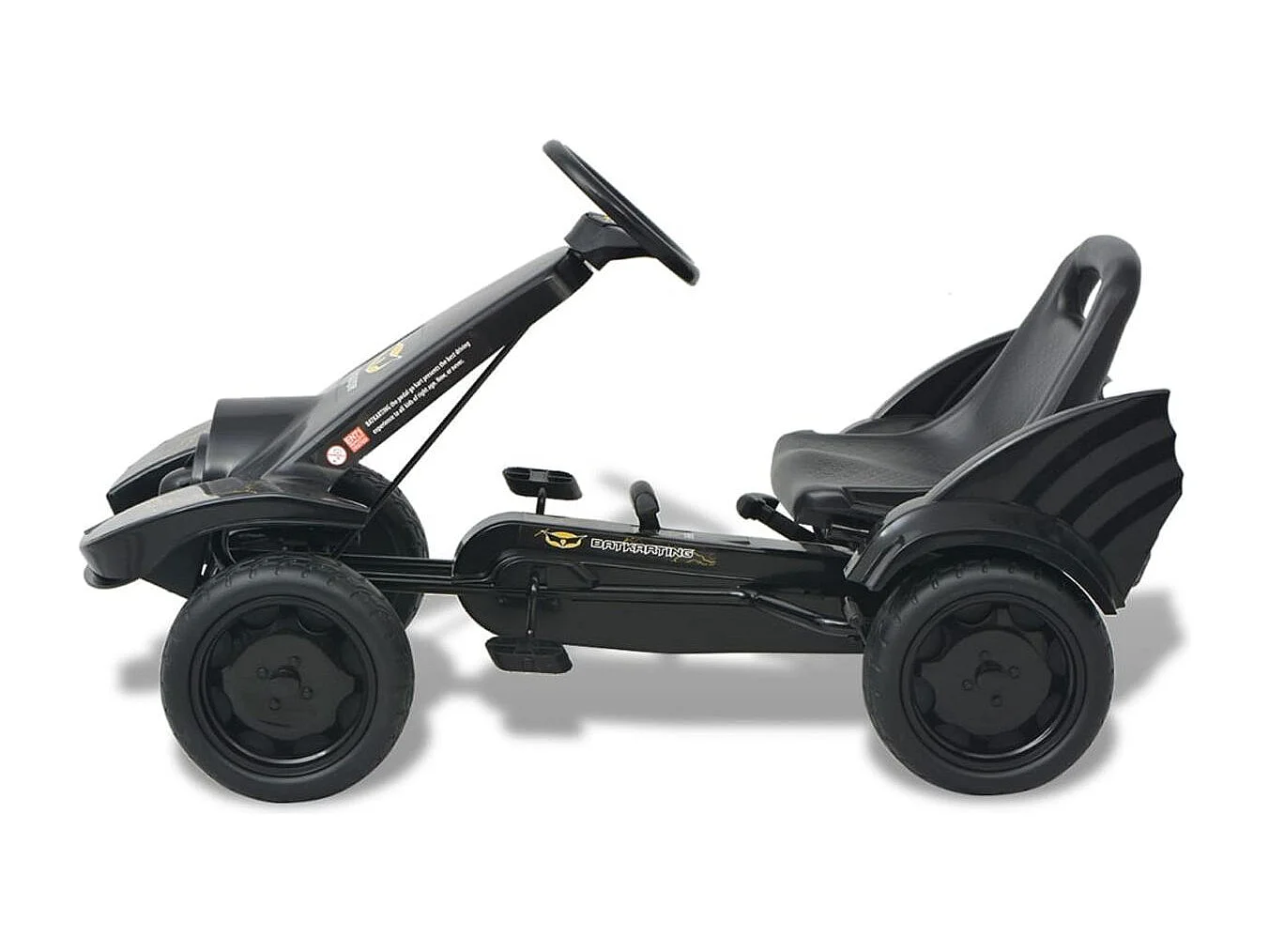 VidaXL Kart infantil a pedales con asiento regulable +3A negro 61x115x62 cm