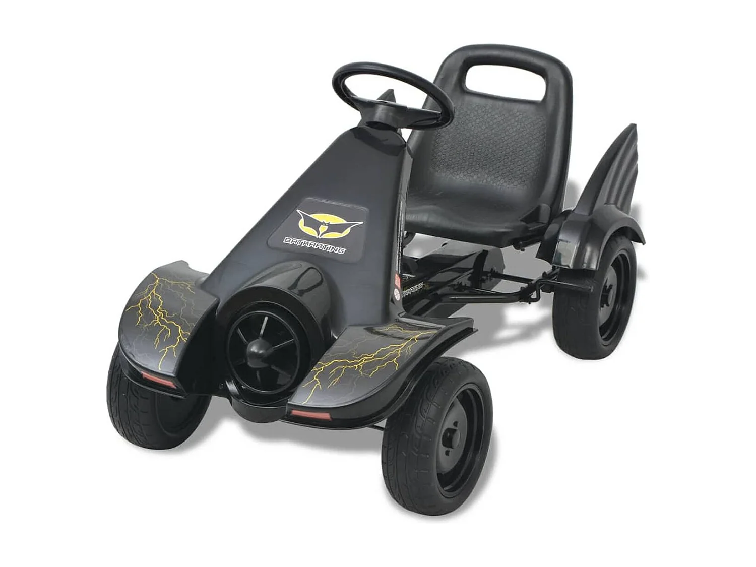 VidaXL Kart infantil a pedales con asiento regulable +3A negro 61x115x62 cm