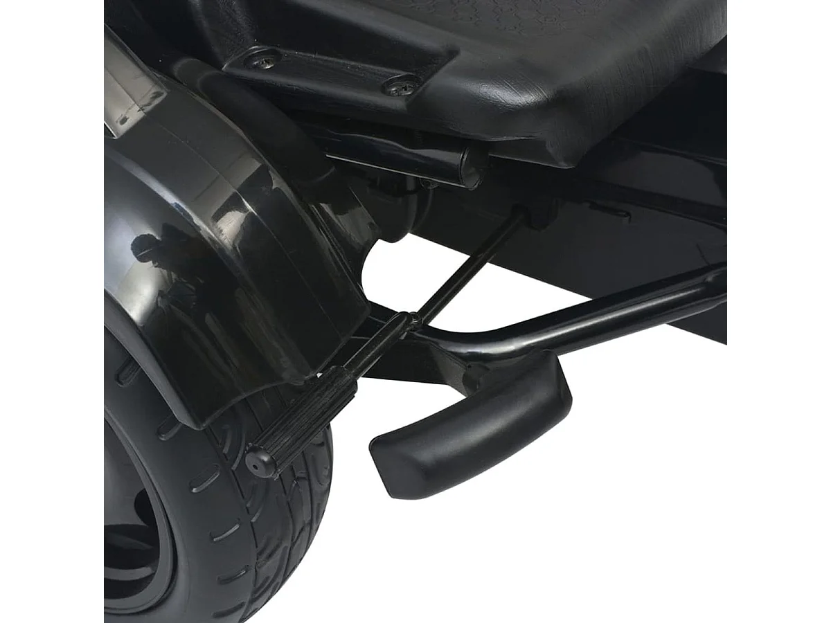 VidaXL Kart infantil a pedales con asiento regulable +3A negro 61x115x62 cm