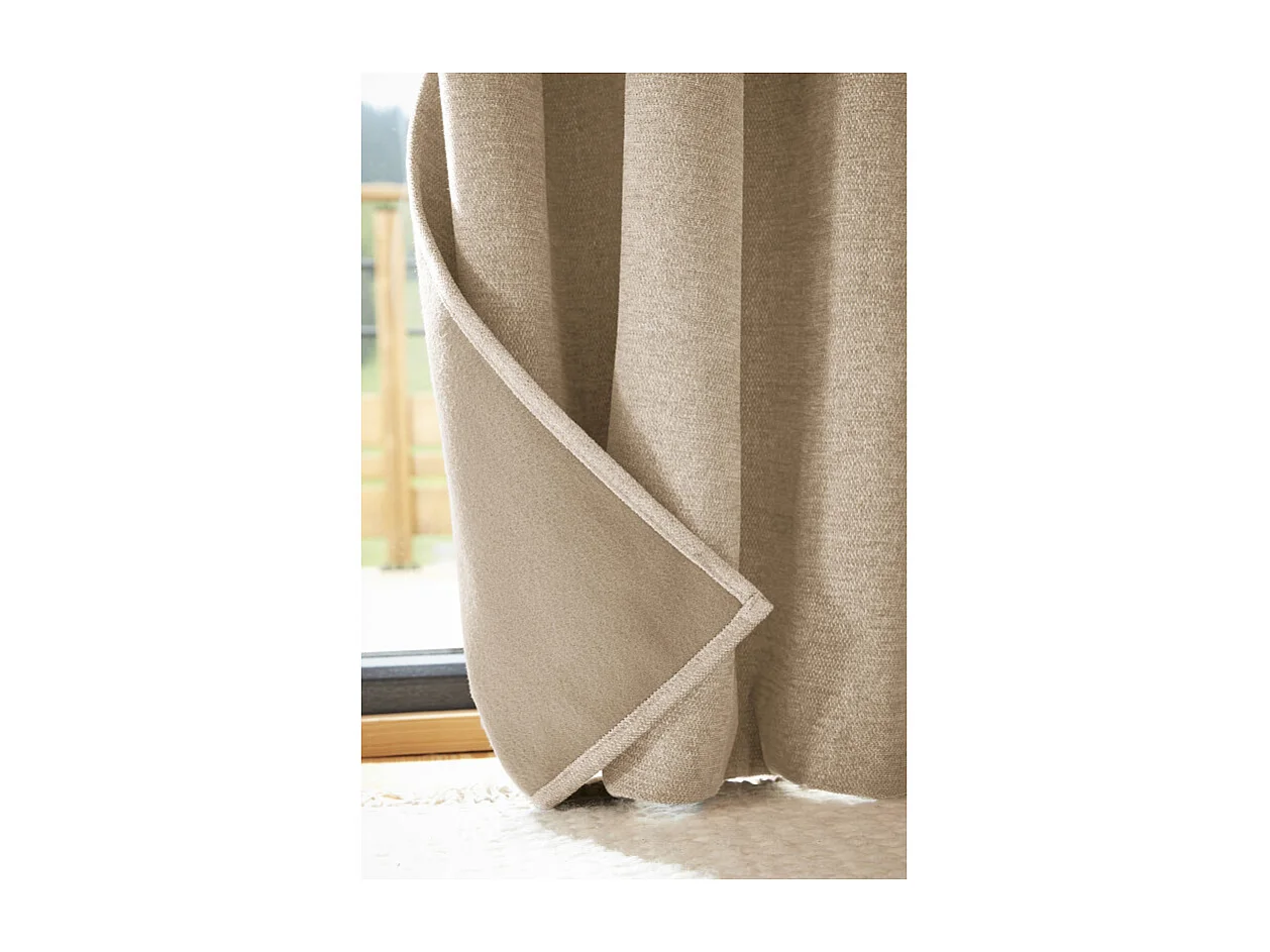 Rideau occultant phonique et thermique doublé polaire galon fronceur "Bjorn" 100% opaque Le fil d'Ariane