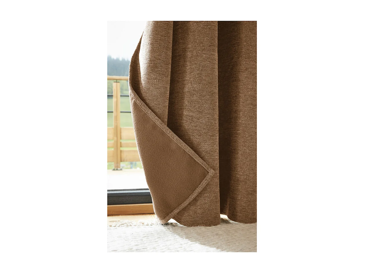 Rideau occultant phonique et thermique doublé polaire galon fronceur "Bjorn" 100% opaque Le fil d'Ariane