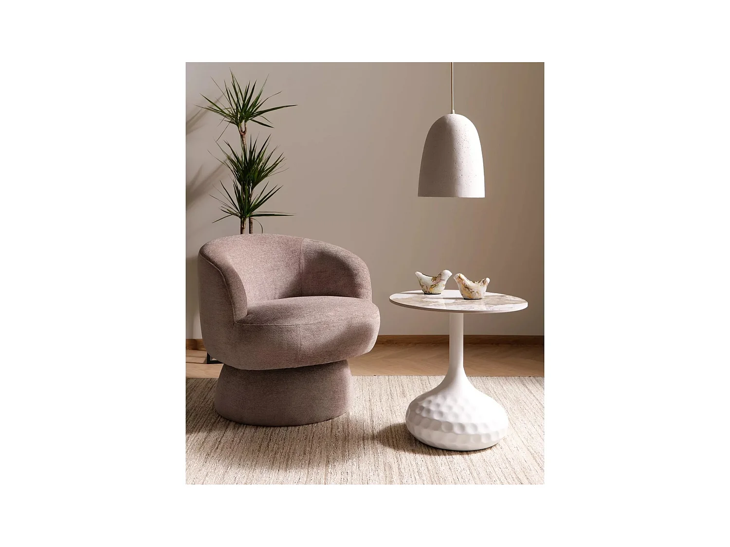 Poltrona Cosmic/360o/rivestimento in tessuto/marrone