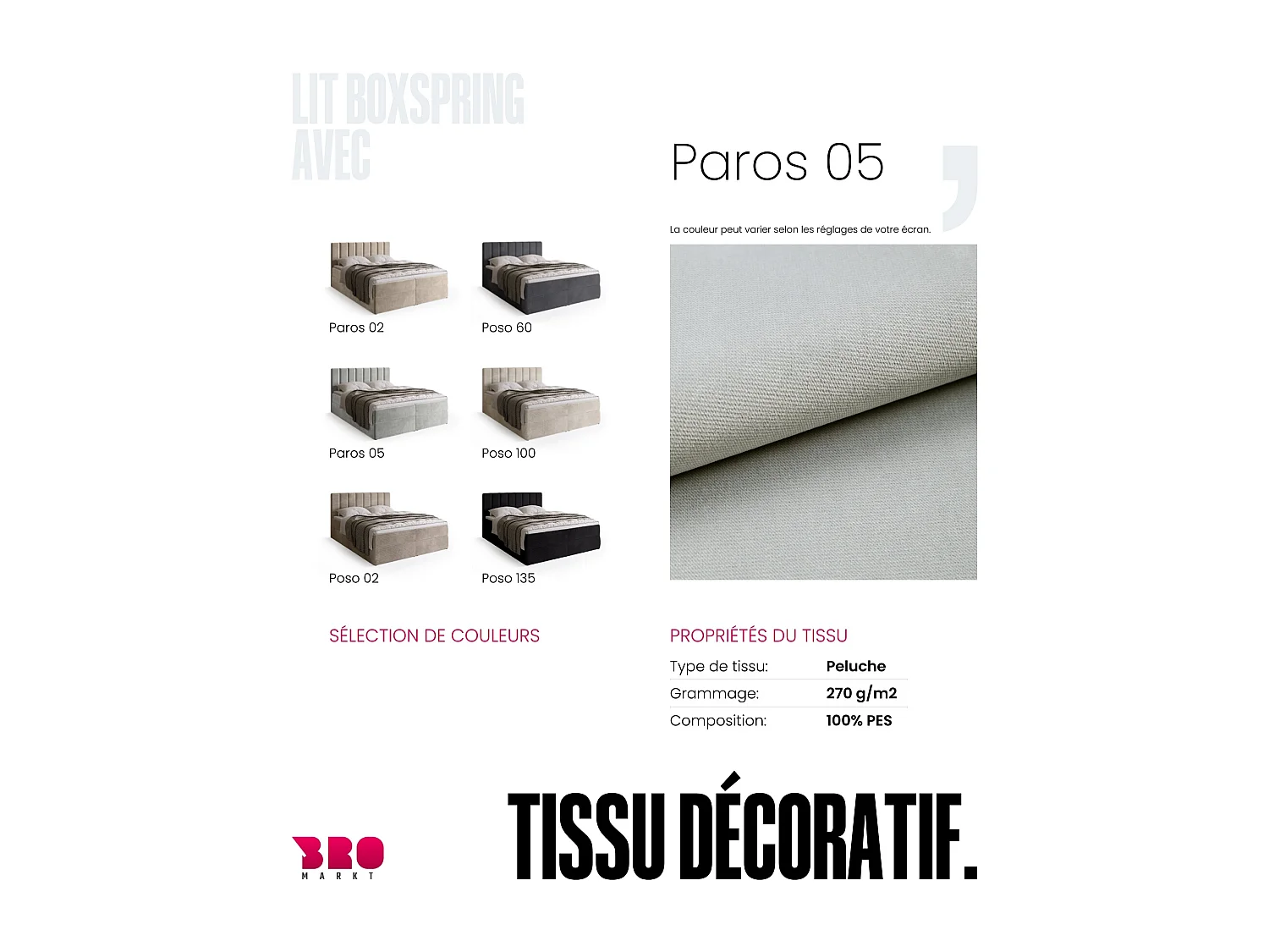 Lit boxspring avec rangement DENVER - matelas - surmatelas - gris clair - 180x200 cm