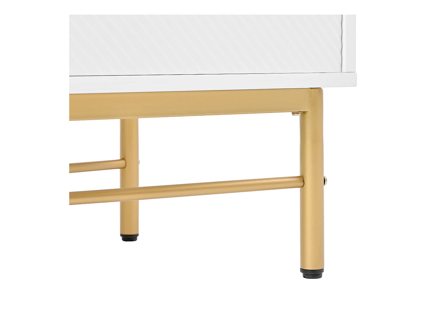 Wit dressoir met 4 deuren, gouden poten en handgrepen 160x40x82cm