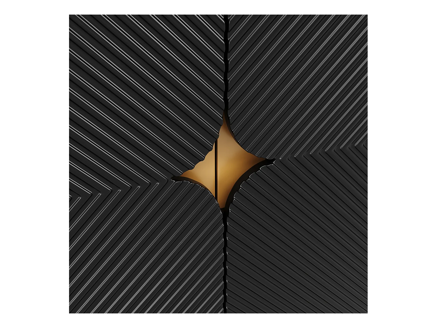 Zwart dressoir met 4 deuren, gouden poten en handgrepen 160x40x82cm