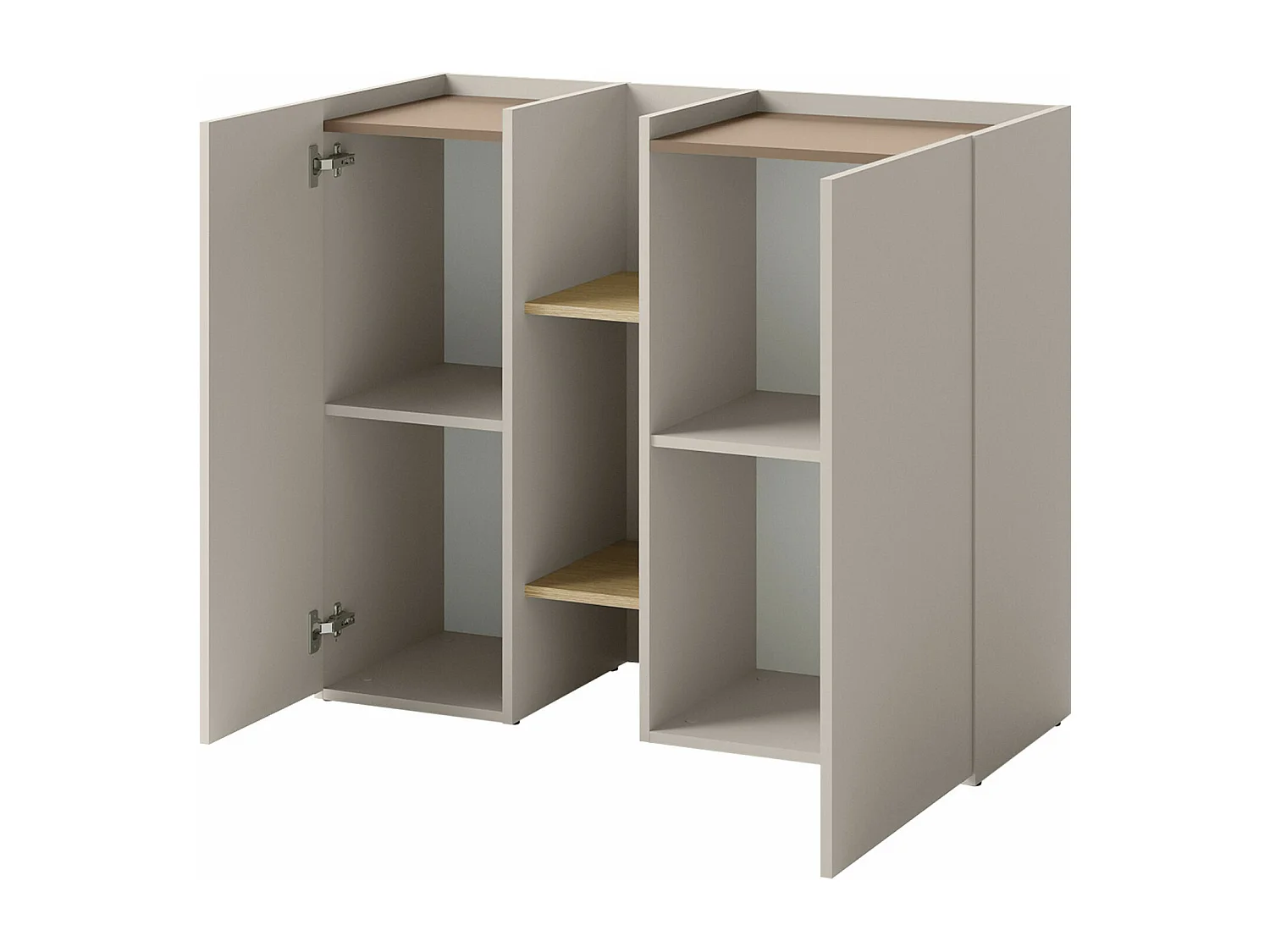 Buffet Delruvi 106, Truffe|Chêne clair|Cachemire, 91x106x42cm, Stratifié