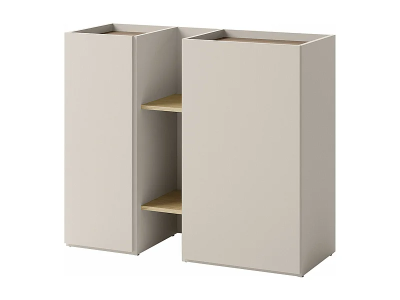 Buffet Delruvi 106, Truffe|Chêne clair|Cachemire, 91x106x42cm, Stratifié