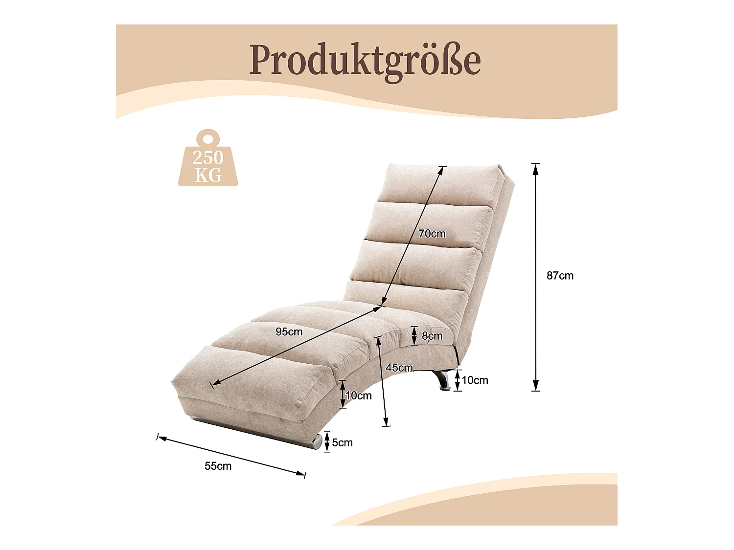 Fauteuil relax électrique - Fauteuil massant beige - Dossier réglable - en tissu lin - confortable et ergonomique