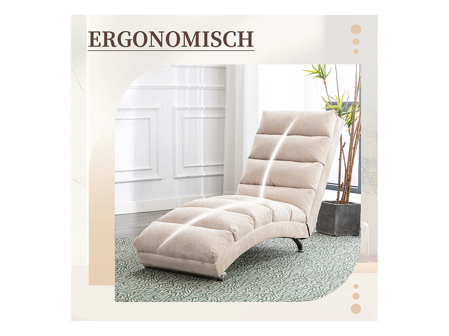 Fauteuil relax électrique - Fauteuil massant beige - Dossier réglable - en tissu lin - confortable et ergonomique