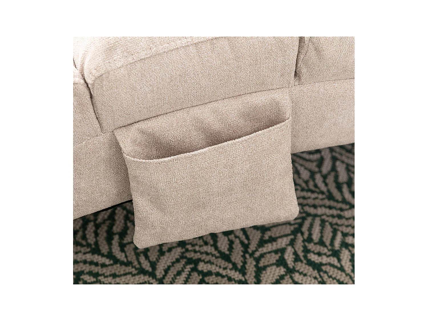 Fauteuil relax électrique - Fauteuil massant beige - Dossier réglable - en tissu lin - confortable et ergonomique