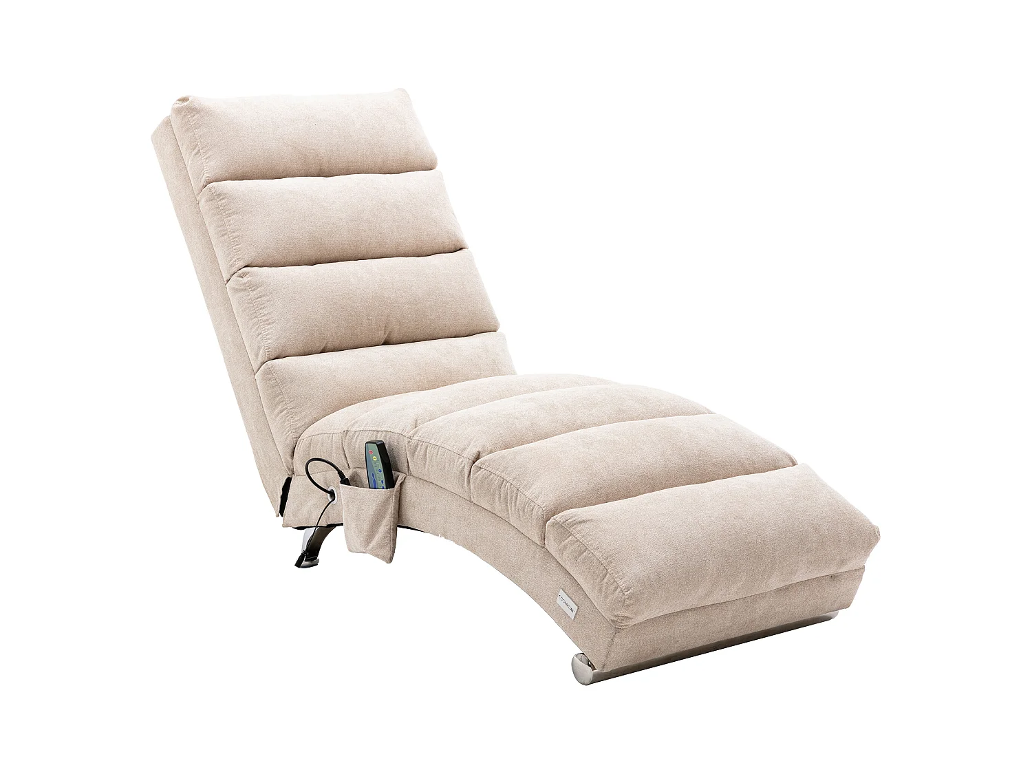 Fauteuil relax électrique - Fauteuil massant beige - Dossier réglable - en tissu lin - confortable et ergonomique
