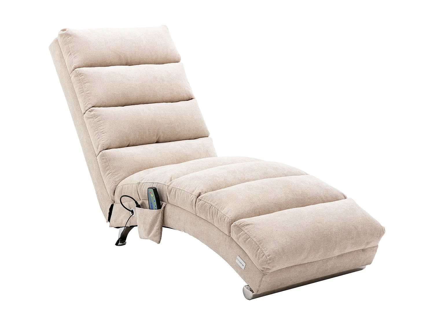 Fauteuil relax électrique - Fauteuil massant beige - Dossier réglable - en tissu lin - confortable et ergonomique