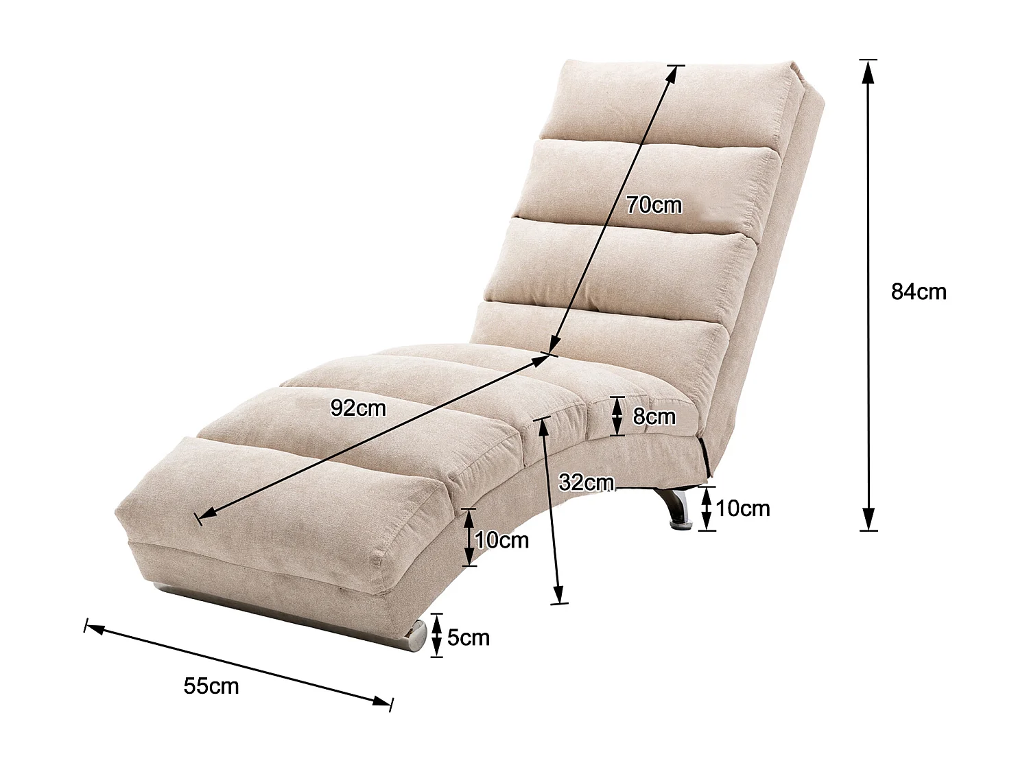 Fauteuil relax électrique - Fauteuil beige - Dossier réglable - en tissu lin - confortable et ergonomique