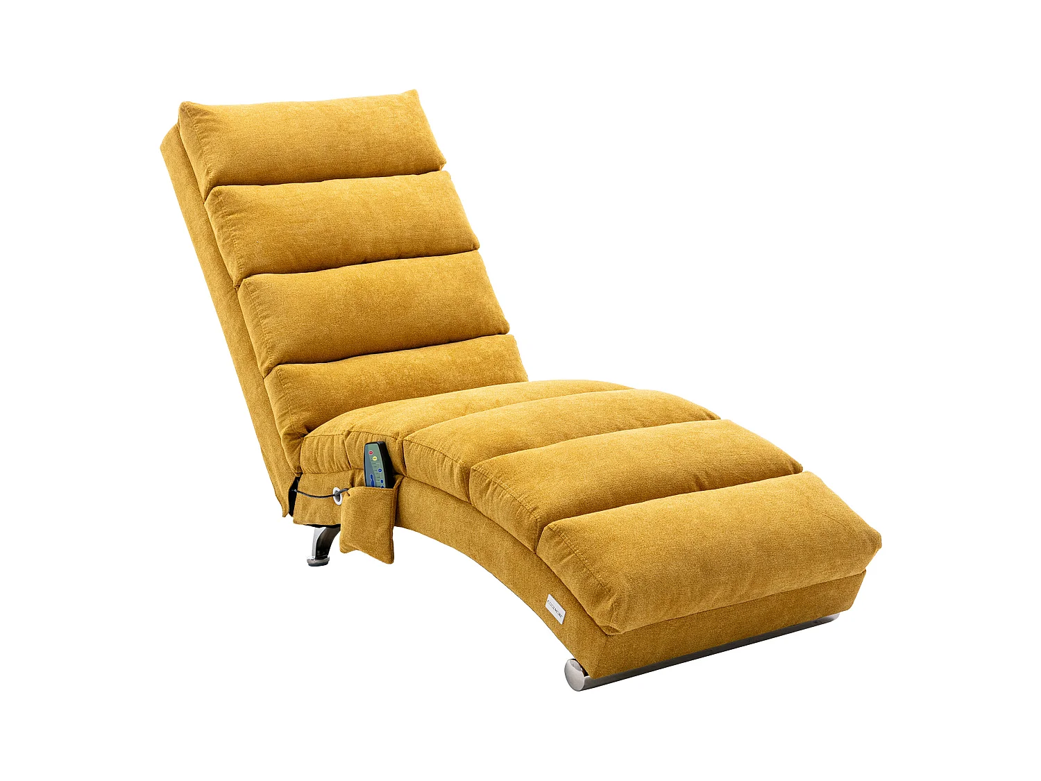 Fauteuil relax électrique - Fauteuil massant jaune - Dossier réglable - en tissu lin - confortable et ergonomique