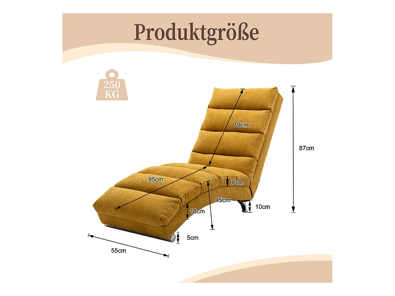 Fauteuil relax électrique - Fauteuil massant jaune - Dossier réglable - en tissu lin - confortable et ergonomique