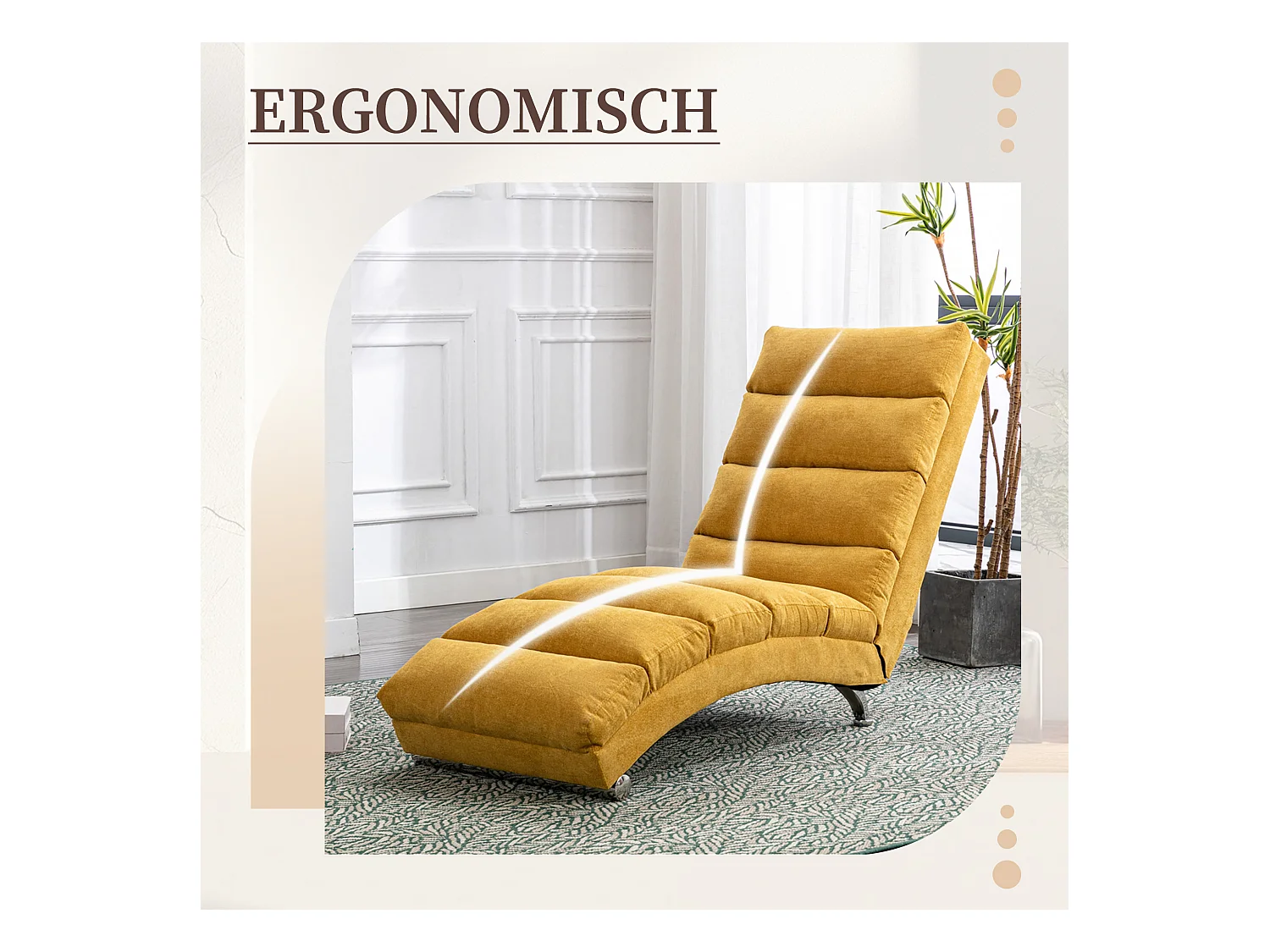 Fauteuil relax électrique - Fauteuil massant jaune - Dossier réglable - en tissu lin - confortable et ergonomique