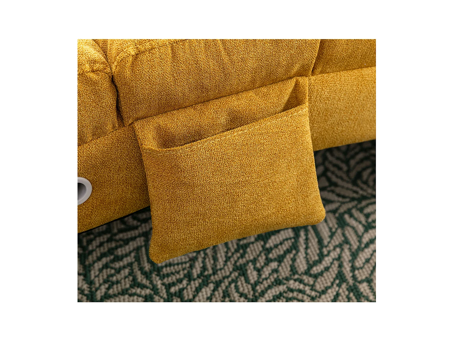 Fauteuil relax électrique - Fauteuil massant jaune - Dossier réglable - en tissu lin - confortable et ergonomique