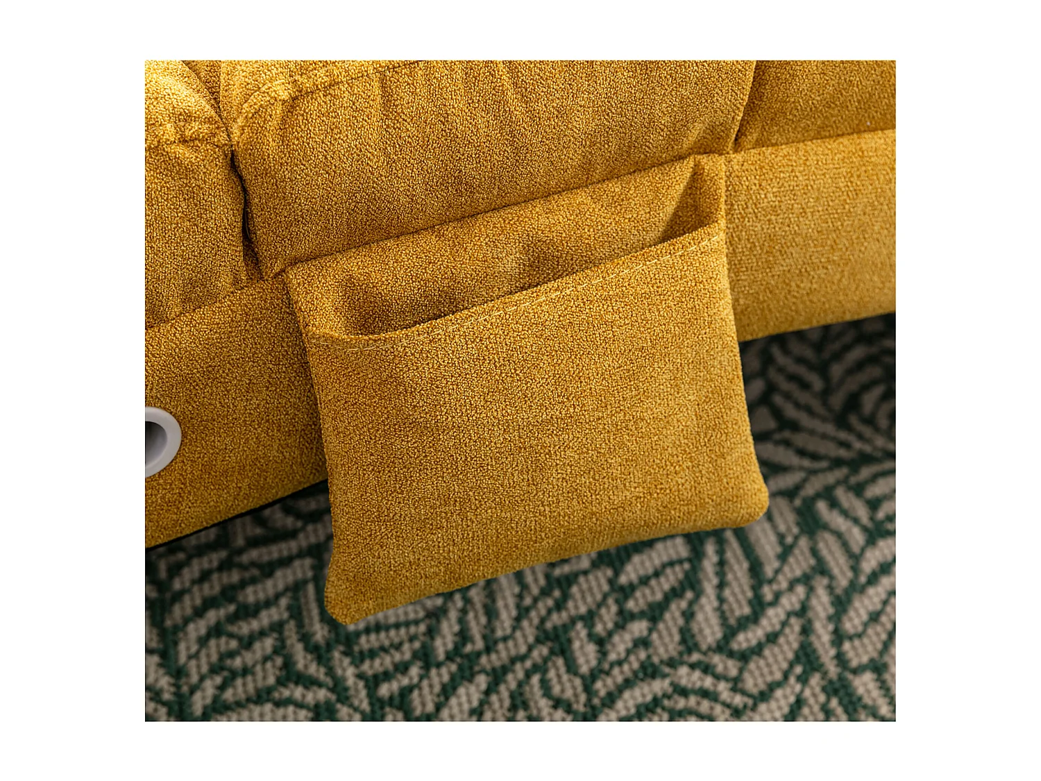 Fauteuil relax électrique - Fauteuil massant jaune - Dossier réglable - en tissu lin - confortable et ergonomique