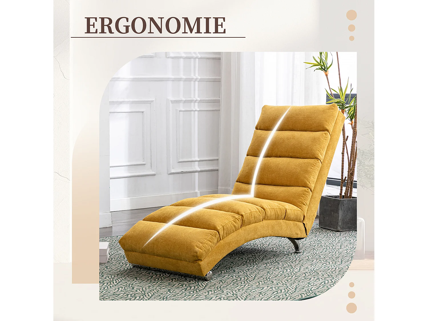 Fauteuil relax électrique - Fauteuil jaune - Dossier réglable - en tissu lin - confortable et ergonomique