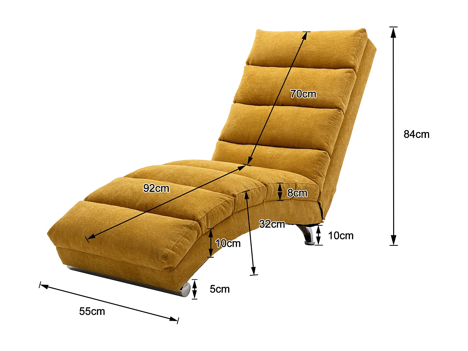 Fauteuil relax électrique - Fauteuil jaune - Dossier réglable - en tissu lin - confortable et ergonomique