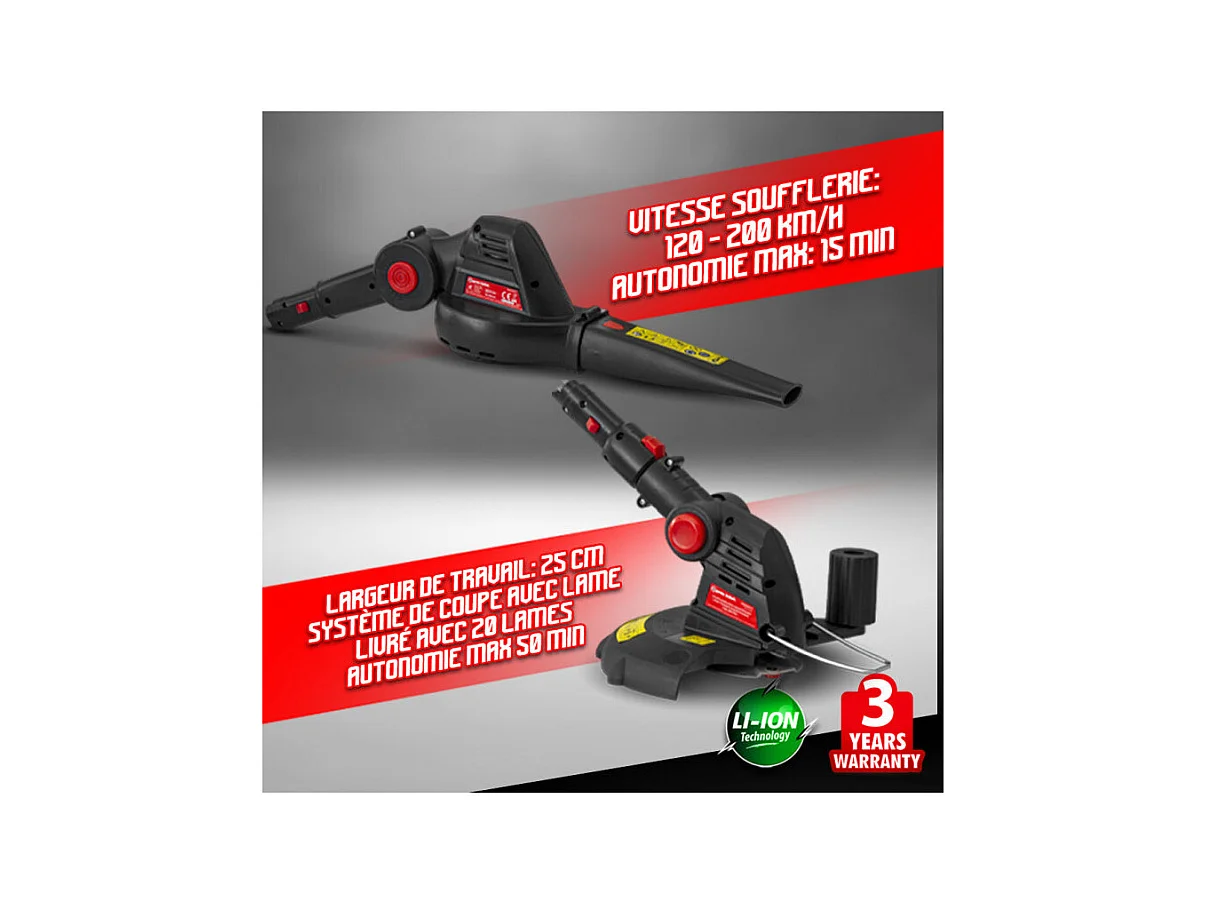 Outil de jardin multifonctions 4 en 1 sans fil 20V - Elem Garden Technic