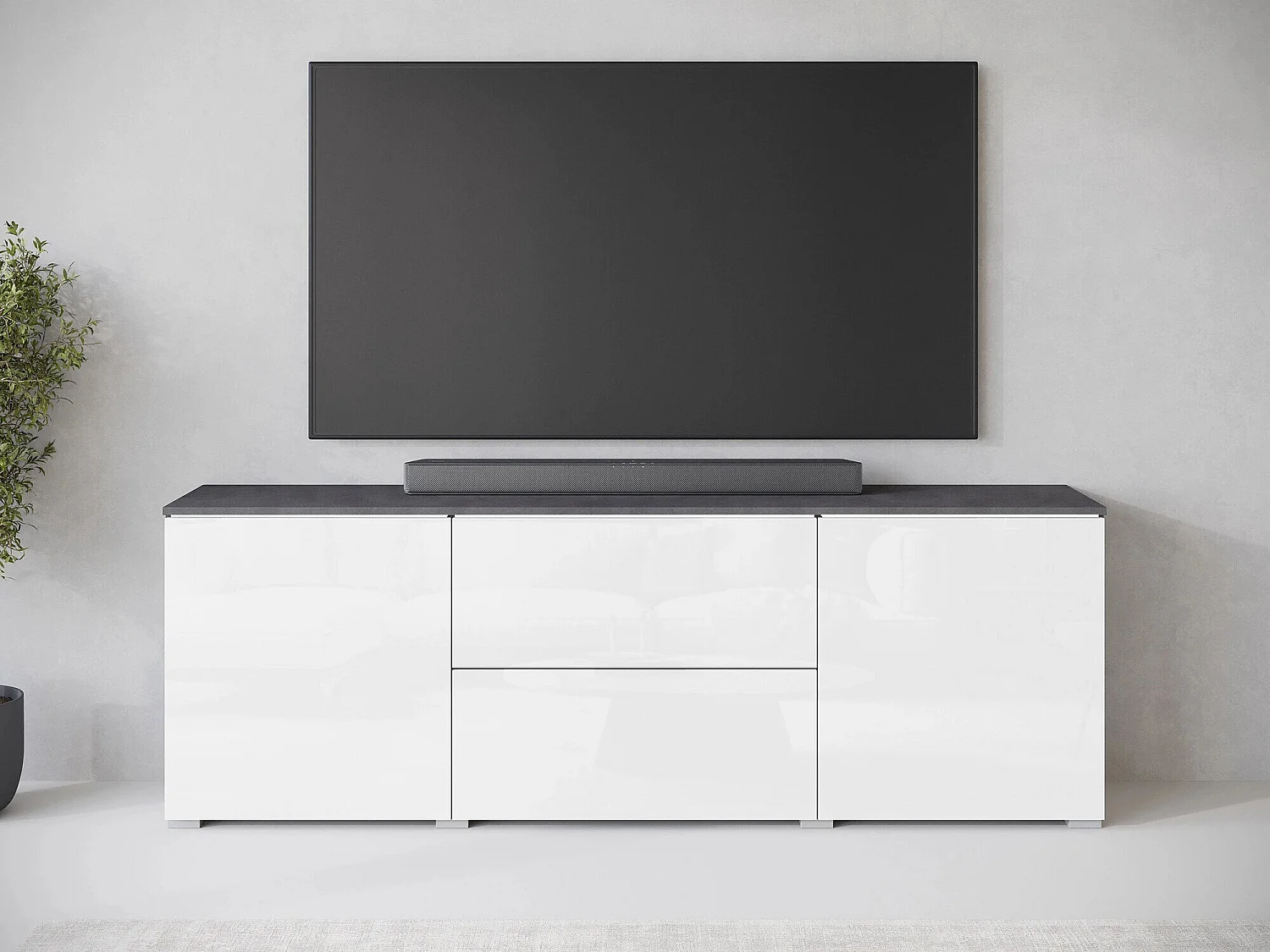 Meuble TV Mirfivo 104, Le nombre de portes: 2, Nombre de tiroirs: 2