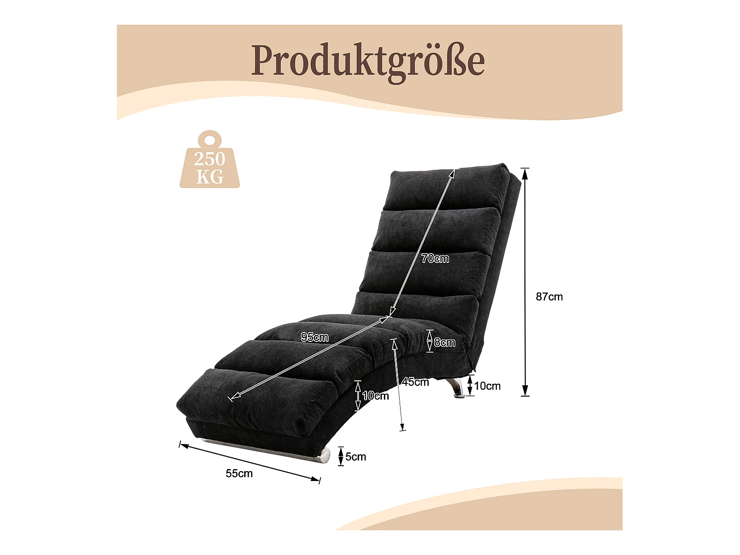 Fauteuil relax électrique - Fauteuil massant noir - Dossier réglable - en tissu lin - confortable et ergonomique