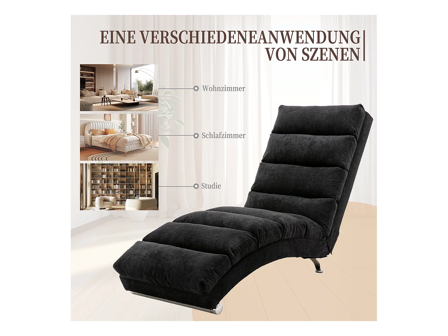 Fauteuil relax électrique - Fauteuil massant noir - Dossier réglable - en tissu lin - confortable et ergonomique