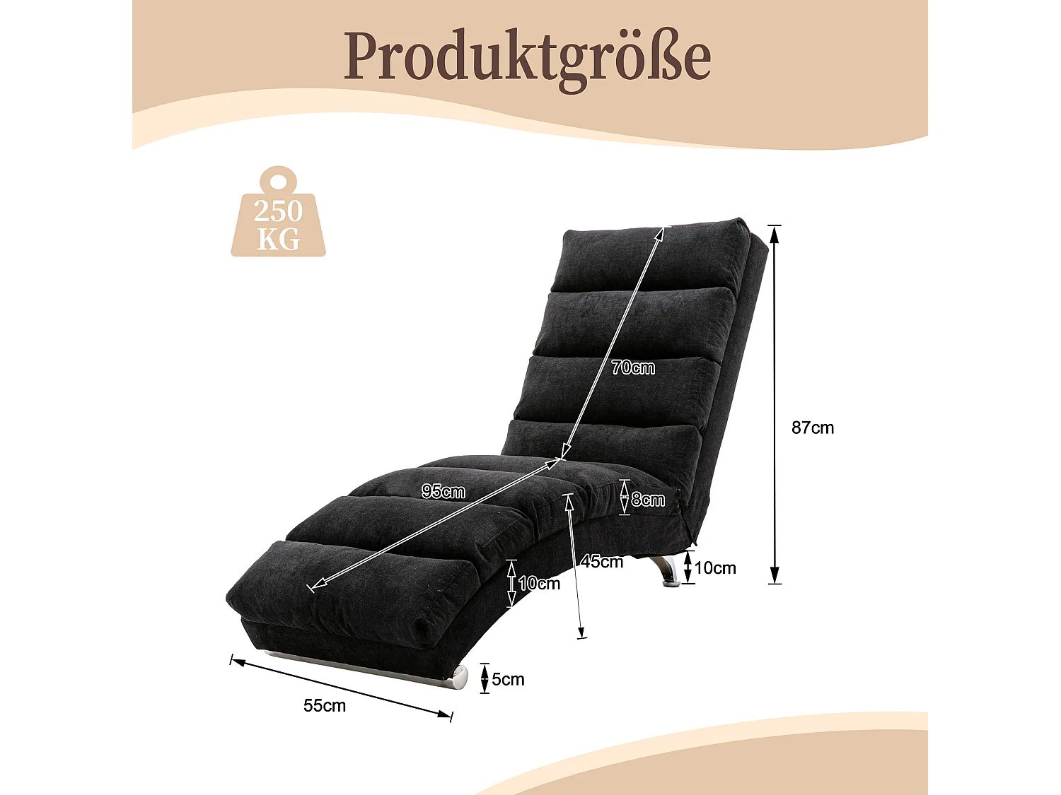Fauteuil relax électrique - Fauteuil massant noir - Dossier réglable - en tissu lin - confortable et ergonomique