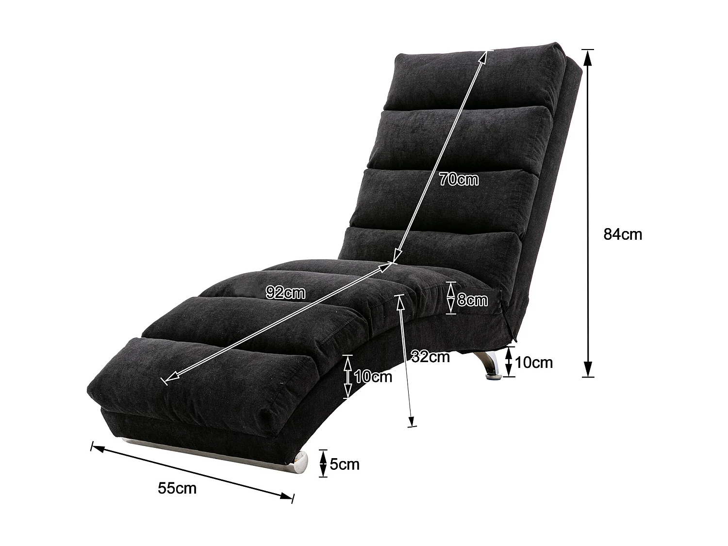 Fauteuil relax électrique - Fauteuil noir - Dossier réglable - en tissu lin - confortable et ergonomique