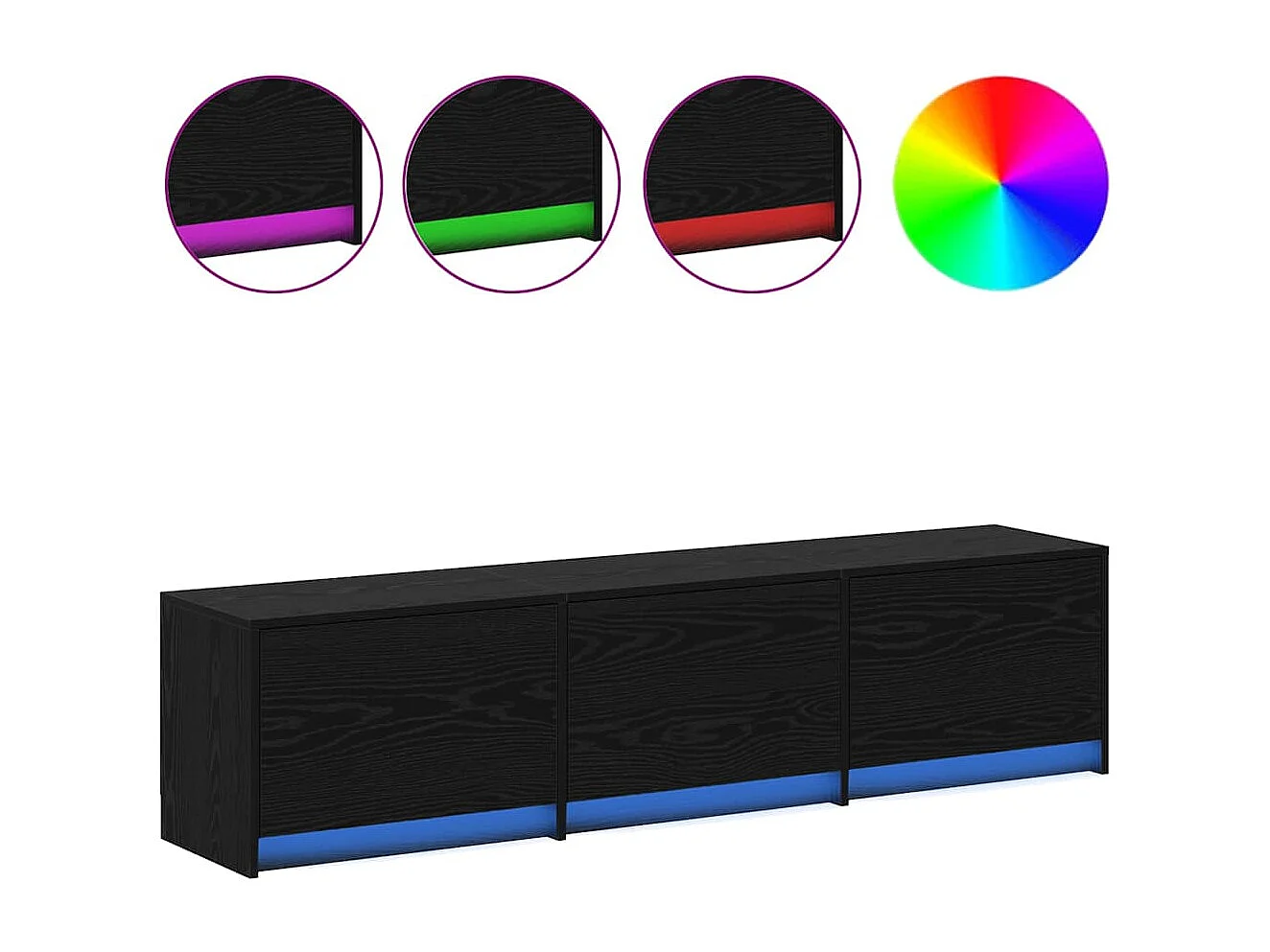 Unites TV Chêne noir 162,5 x 34 x 40 cm Bois d'ingénierie