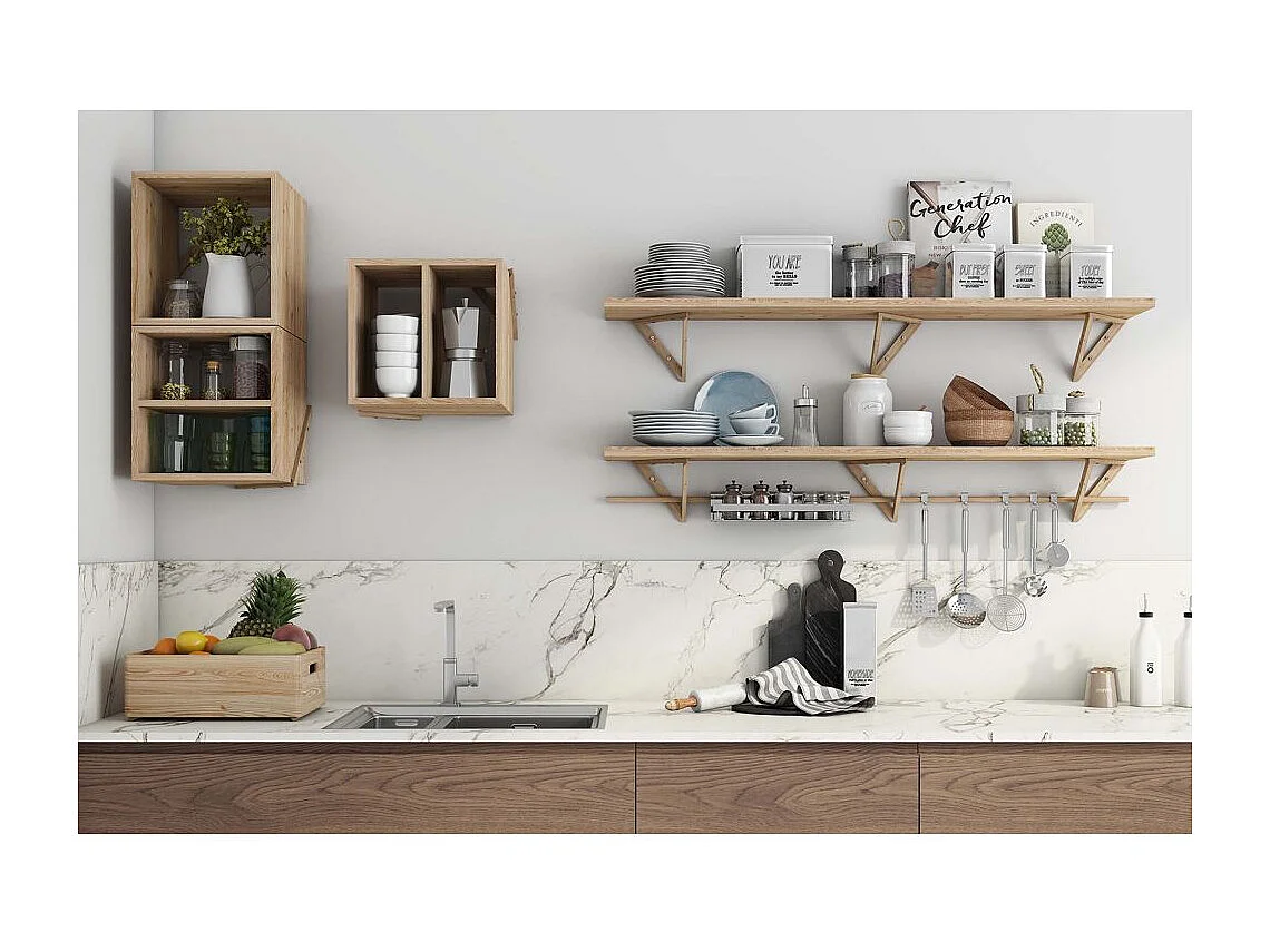 Equerre triangle en pin brut (Lot de 2)